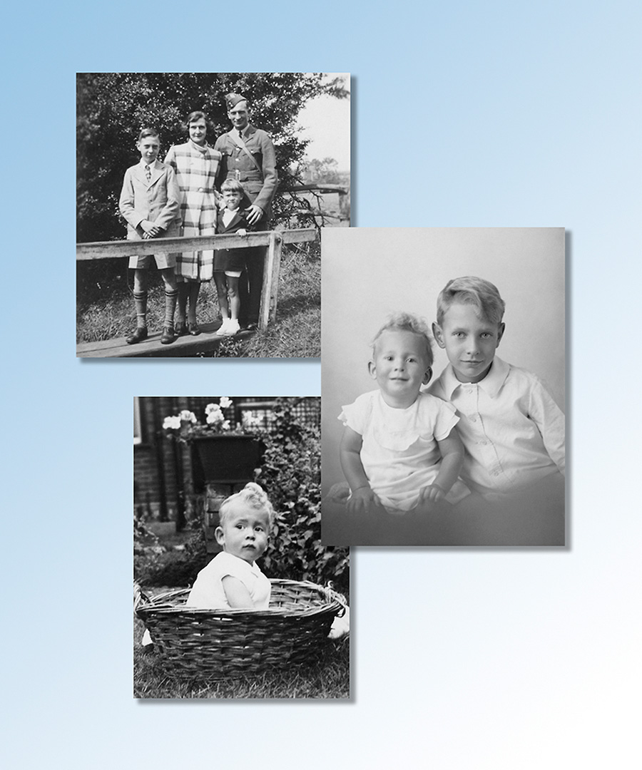 Dad&Nevil composite (960px) composite print - three old black & white images