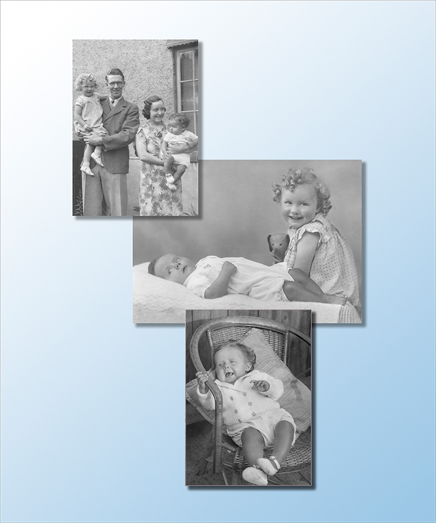 3-image black & white composite